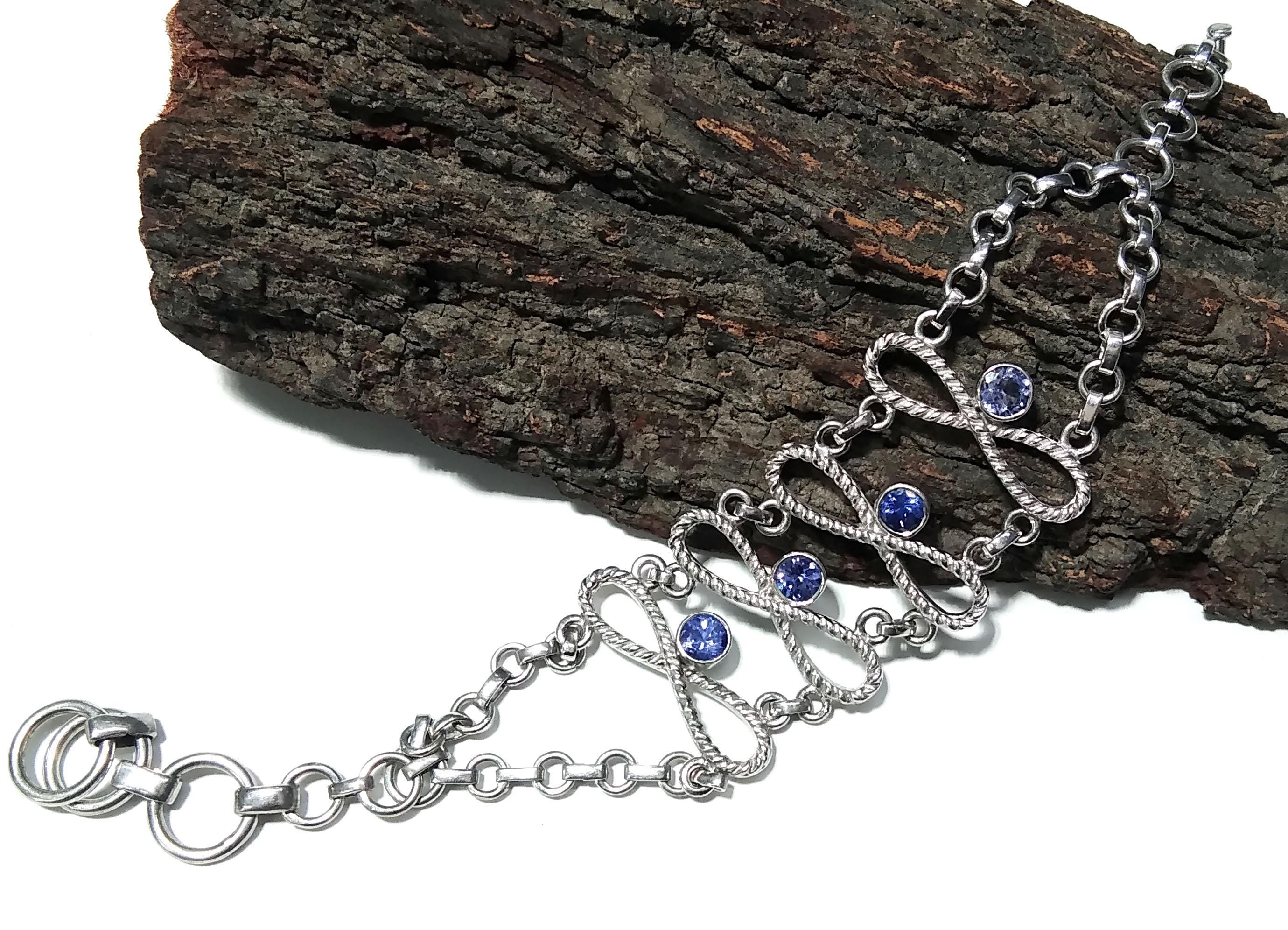 Tanzanite Bracelet, Natural Gemstone Bracelet, 925 Sterling Silver Jewelry, Handmade Bracelet, Tanzanite Jewelry, For Girls & Women Gift.